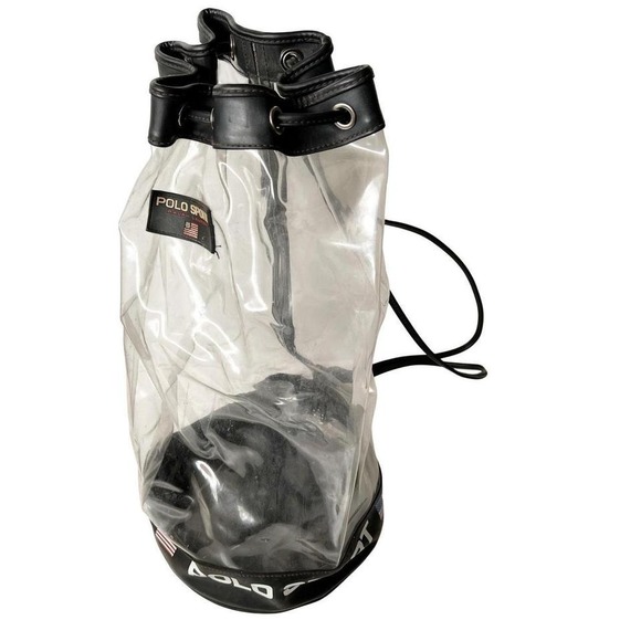 Polo Ralph Lauren Handbags - Vintage POLO SPORT Ralph Lauren Clear Vinyl Bucket Bag Drawstring‎ Beach Flag